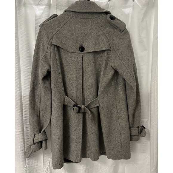 Worthington Jacket Coat Women's Size M Wool Blend Metallic Lurex Tweed Peacoat - Picture 3 of 6